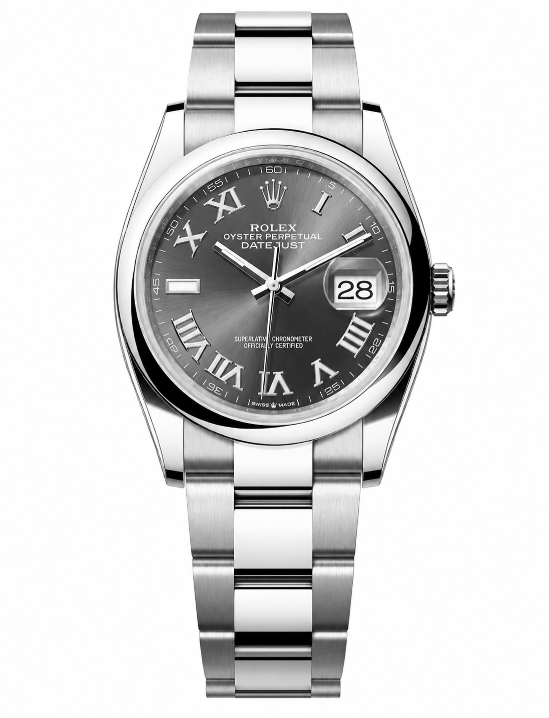 Datejust 36 – Slate Dial Silver Roman Numerals Steel