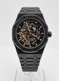 Royal 41 Black Ceramic Skeleton Rose Gold