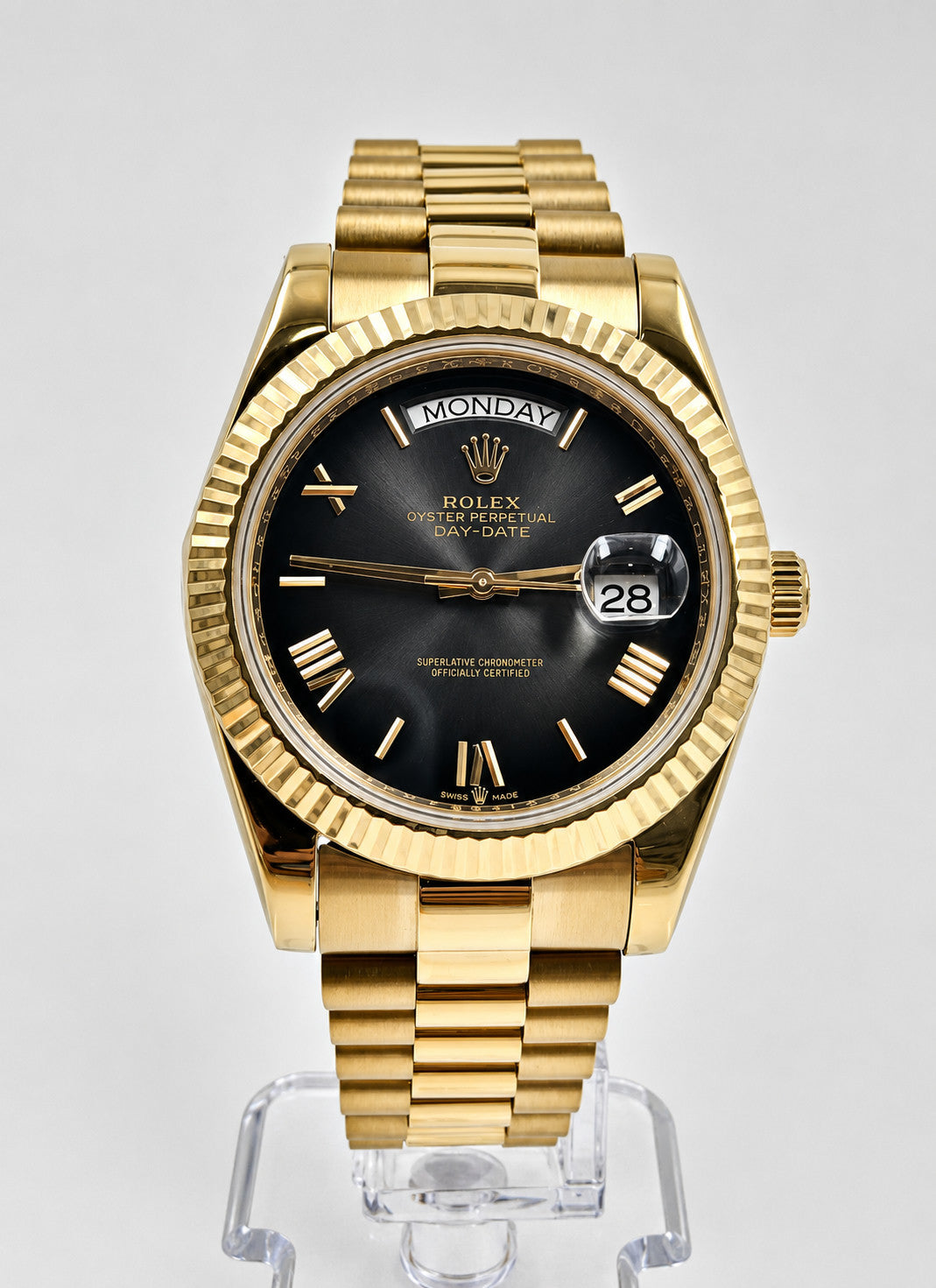 Day Date 40 Yellow Gold Black Dial Presidential