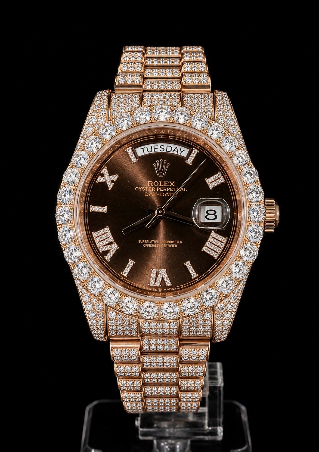 Day Date 40 Rose Gold Iced Chocolate Dial