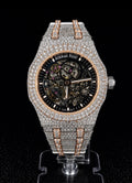 Royal 41 Two-Tone Iced Skeleton Rose Gold