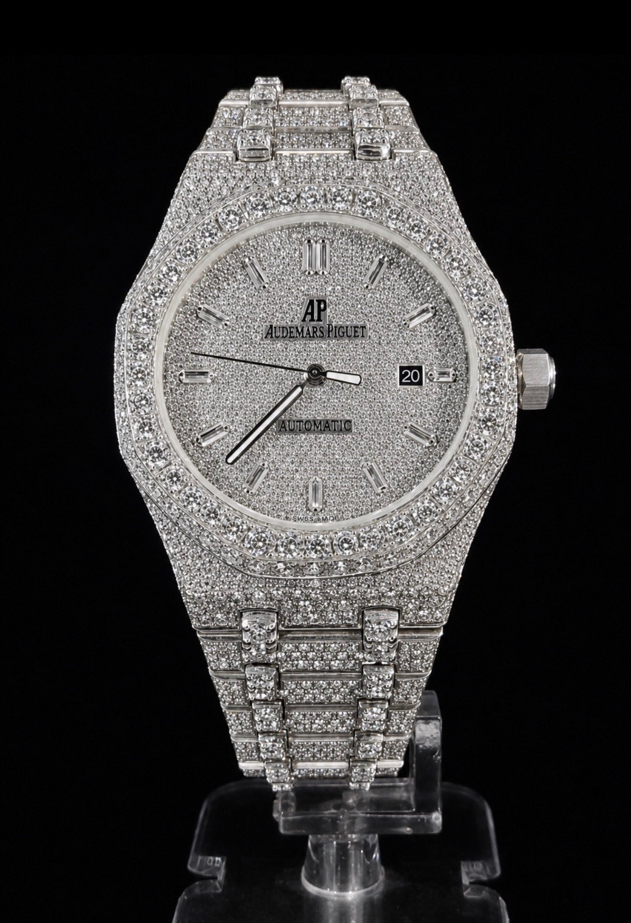 Royal 41 Full Iced Silver Baguette