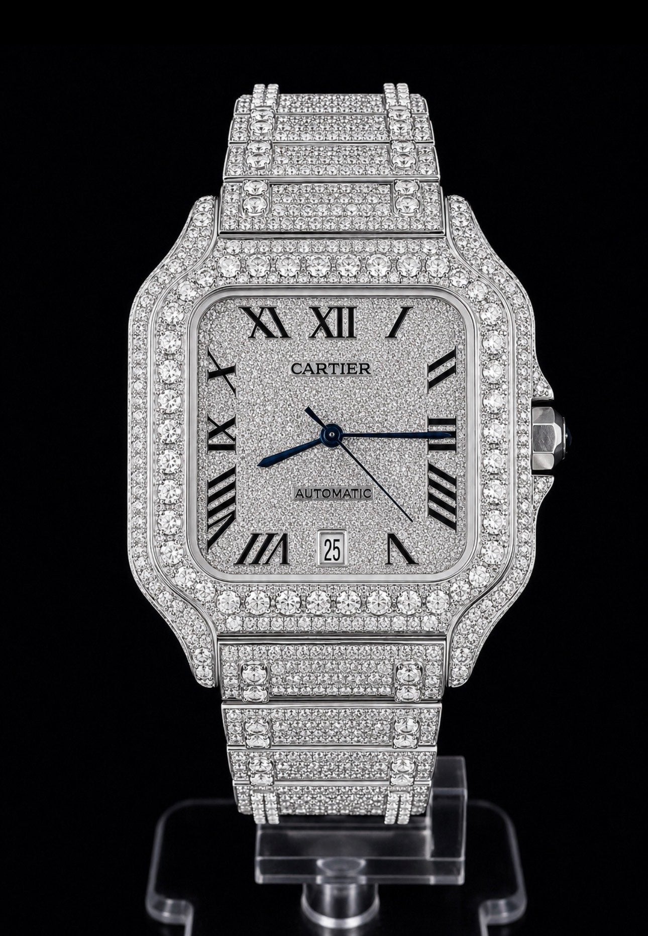 Square 40 Full Iced Grand Bezel Silver