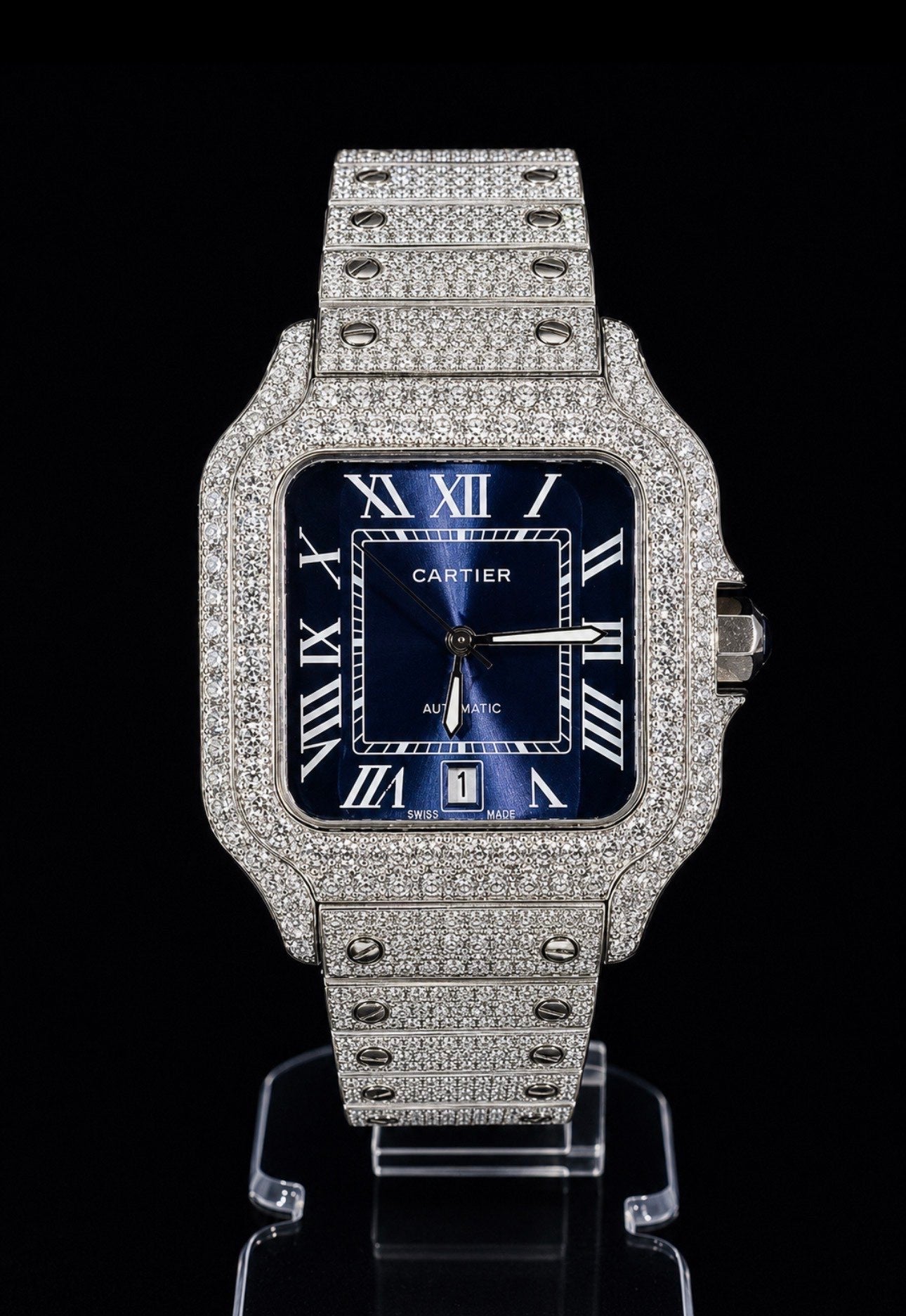 Square 40 Iced Blue Dial