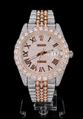 Date Just 41 Full Iced Two-Tone Rose Gold