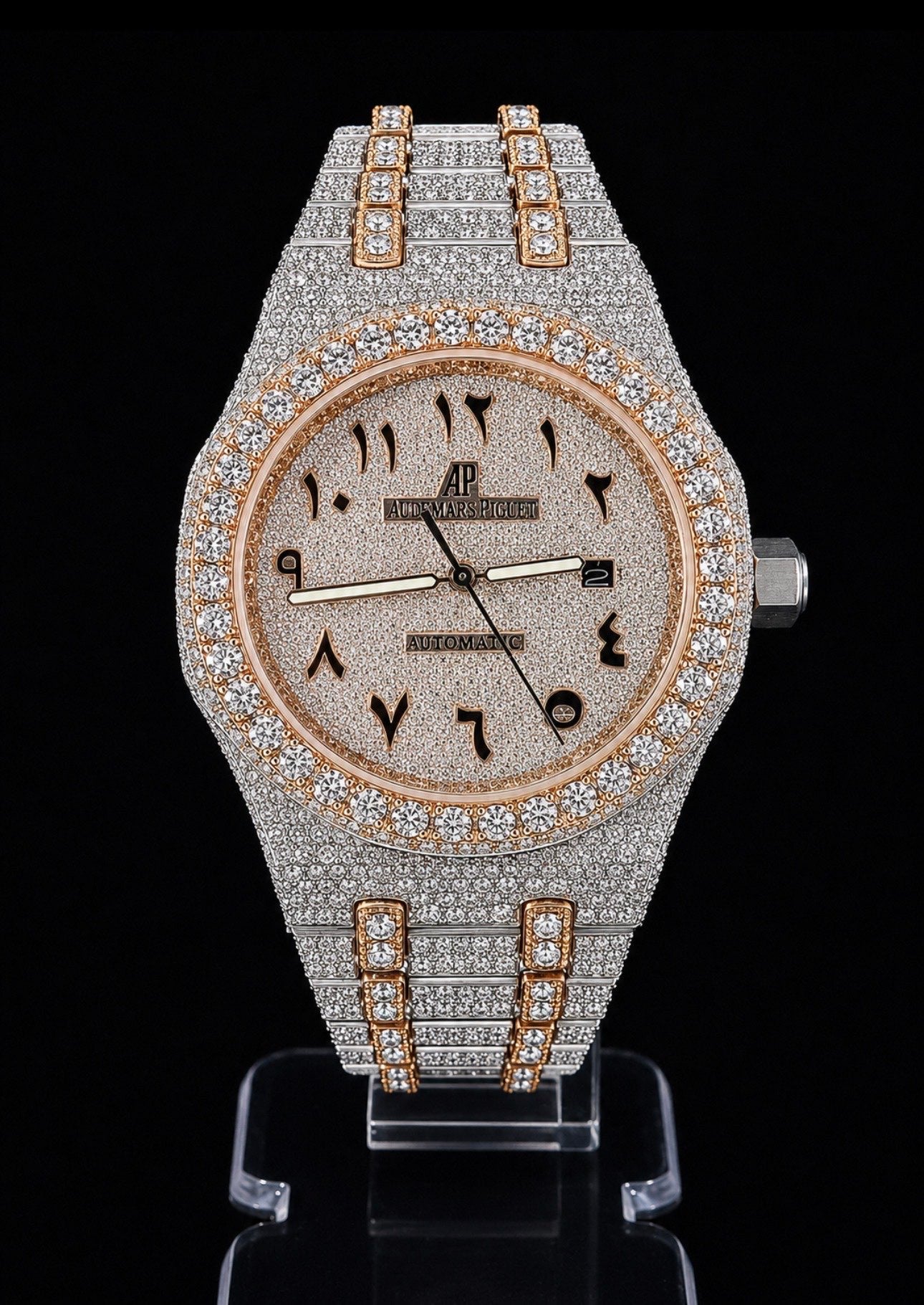 Royal 41 Full Iced Arabic Dial Rose Gold