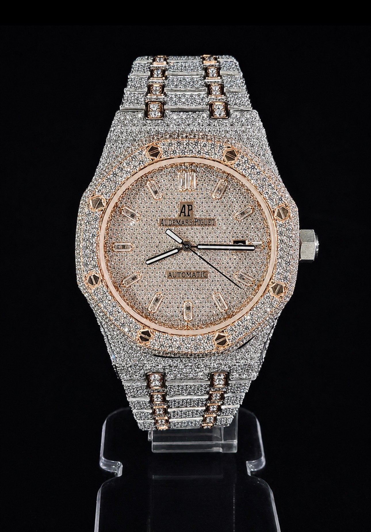 Royal 41 Full Iced Baguette Rose Gold